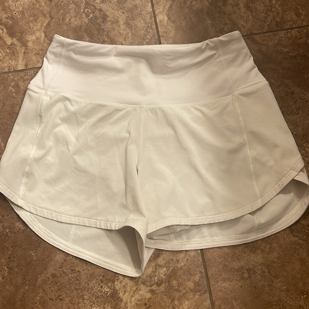 lululemon athletica Speed Up High-Rise Lined Shorts — Bone (Off-White) - Picture 7 of 8